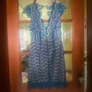 Luxxel Teal lace dress